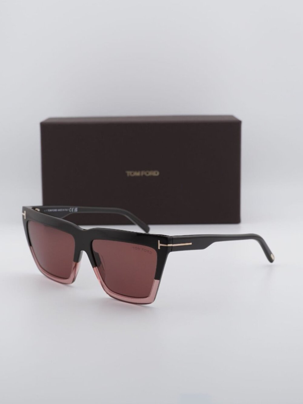 Tom Ford Eden FT1110 50Z Square Sunglasses - Dark Brown / Mauve